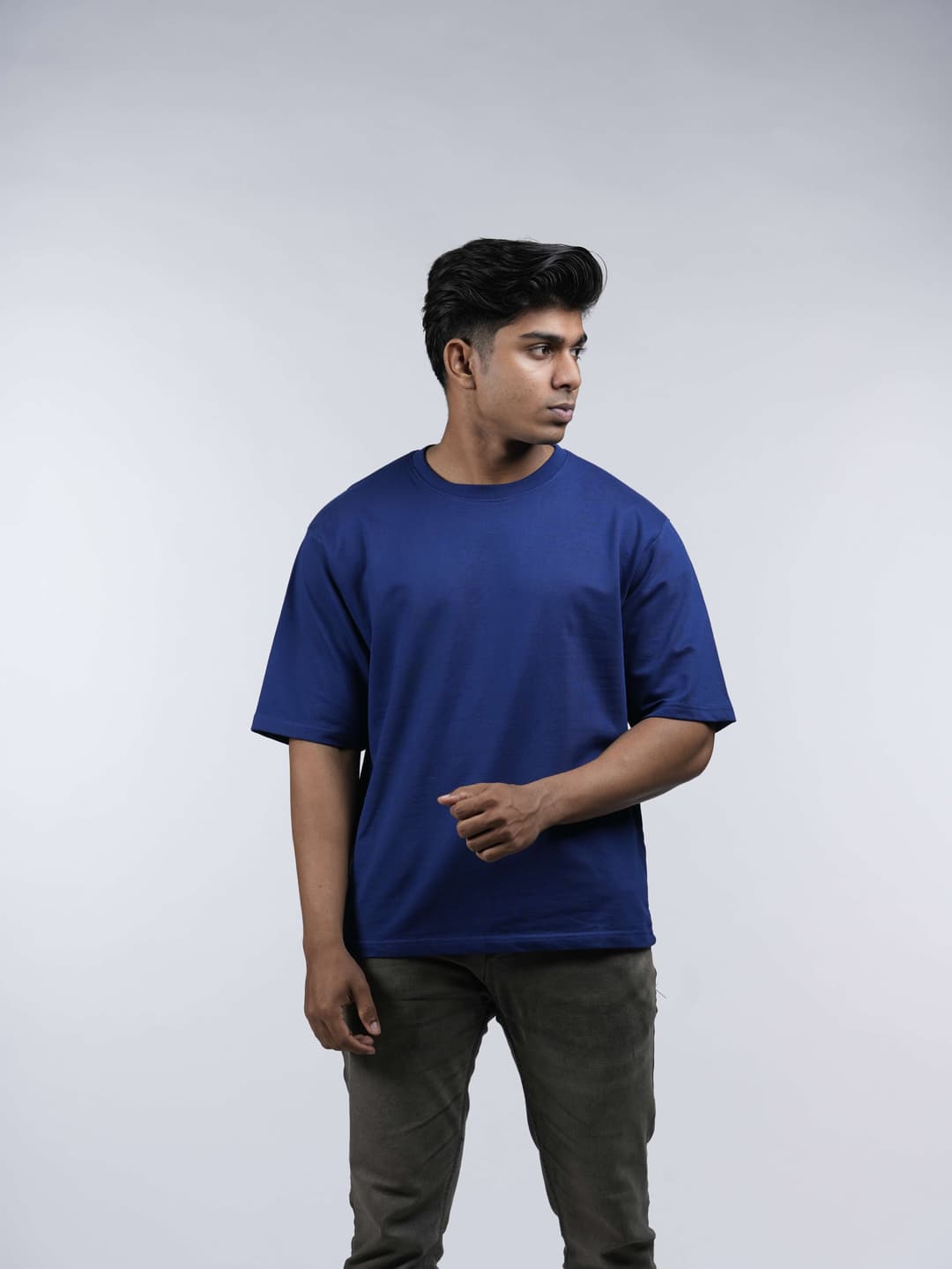 Plain Oversized Tee - Blue