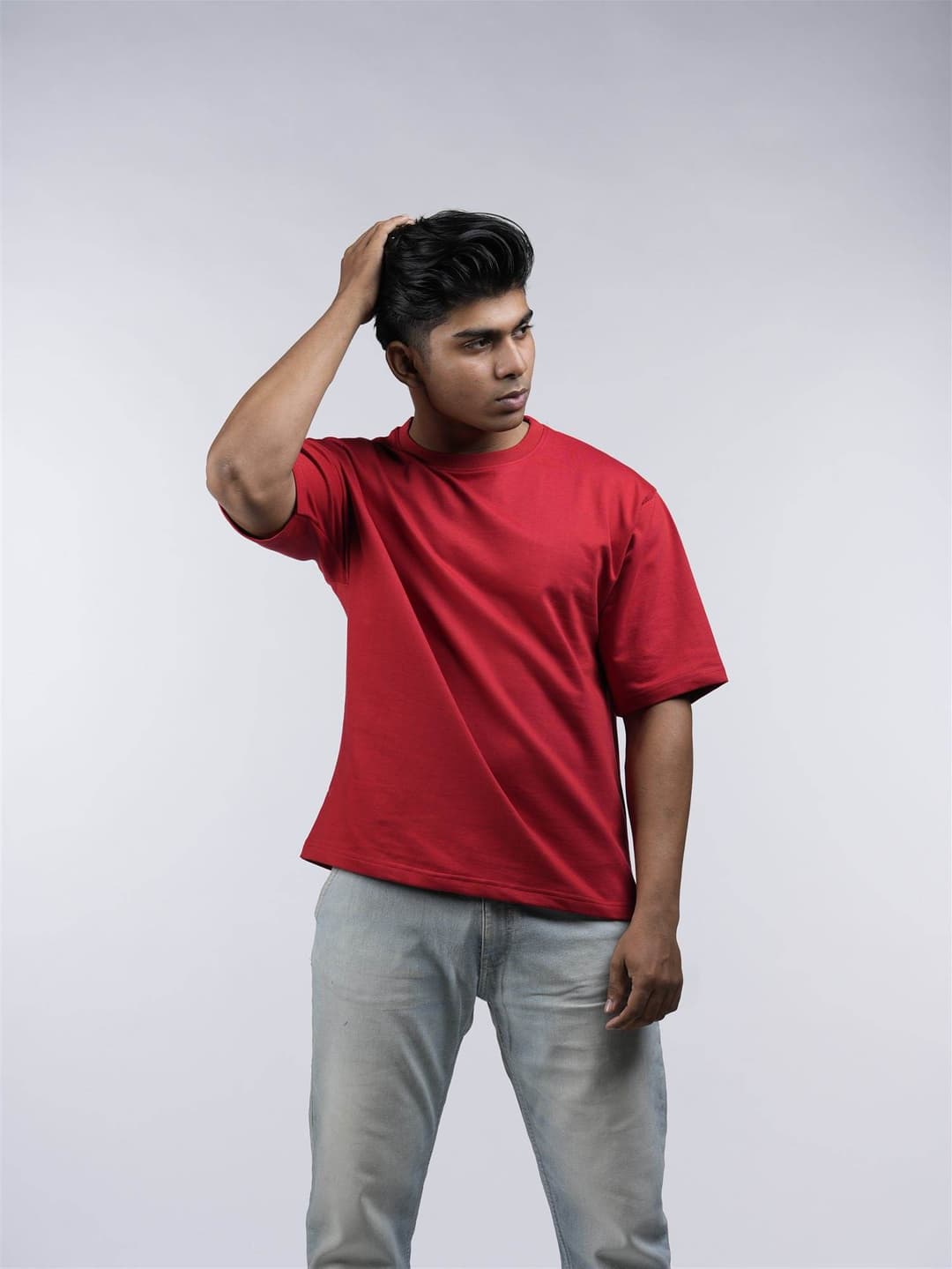 Plain Oversized Tee - Red